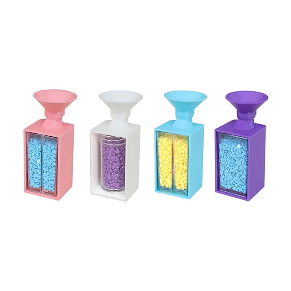 4 stk. Diamantmaleri Drill Trakter For Runde Og Firkantede Beholdere Multicolor