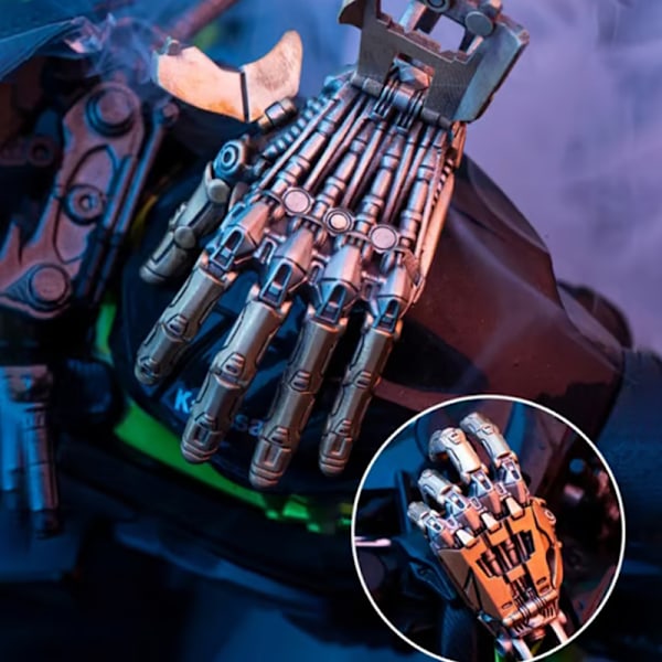 Mekaaninen bioninen käsi -riipus, liikkuvat sormet, robottikäsi-kaulakoru A1