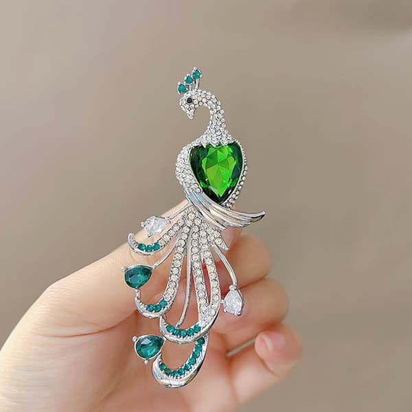 Mode udsøgt påfugl rhinestone broche til kvinders tøj A2