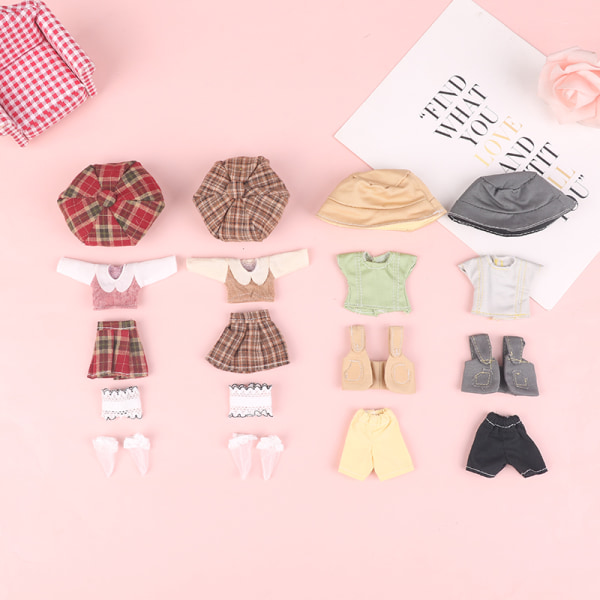 1 set Miniatyr Casual JK kjol skoluniform för dockkläder A2