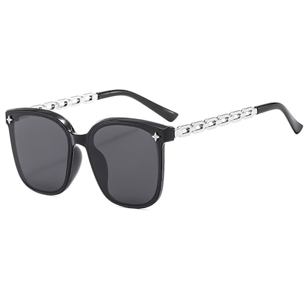 Firkantede solbriller for kvinne Big Frame Black Mirror Solbriller silver 20cm