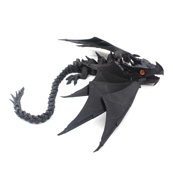 3d Print Flying Dragon Model Action Figur Statue Legetøj Black