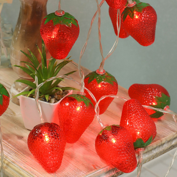 Christmas 10 LED Strawberry String Xmas Party Lamps Home