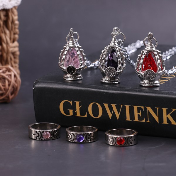 2kpl/ set Gem kaulakoru riipus set Gift Party Prop Red