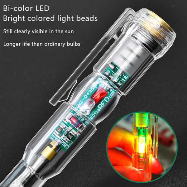 LED-farge Høyt lys elektrisk testpenn Power Detector Pen