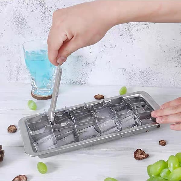 Isterningerbakker i rustfrit stål til fryser Silver