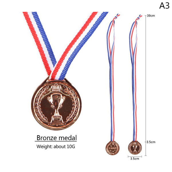 10 stk Børn Børn Guld Plast Vinder Medaljer silver medal