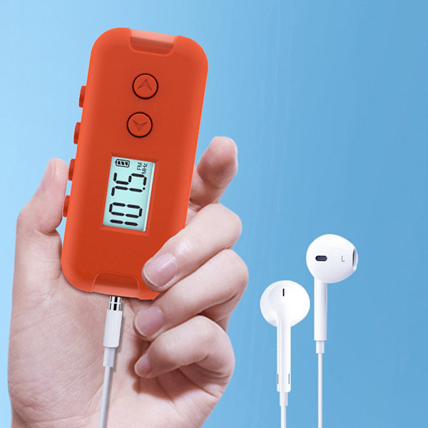 Pocket FM Radio Bærbar Mini DSP Radio Udendørs Sport White