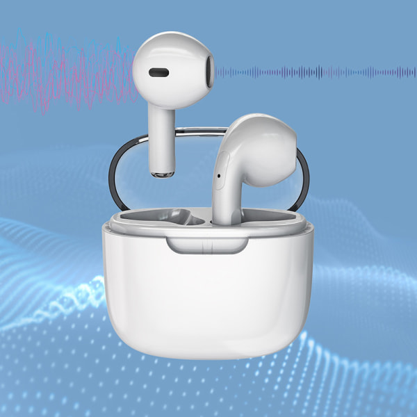 TWS trådlösa hörlurar Bluetooth 5.0 in-ear stereo hörlurar White