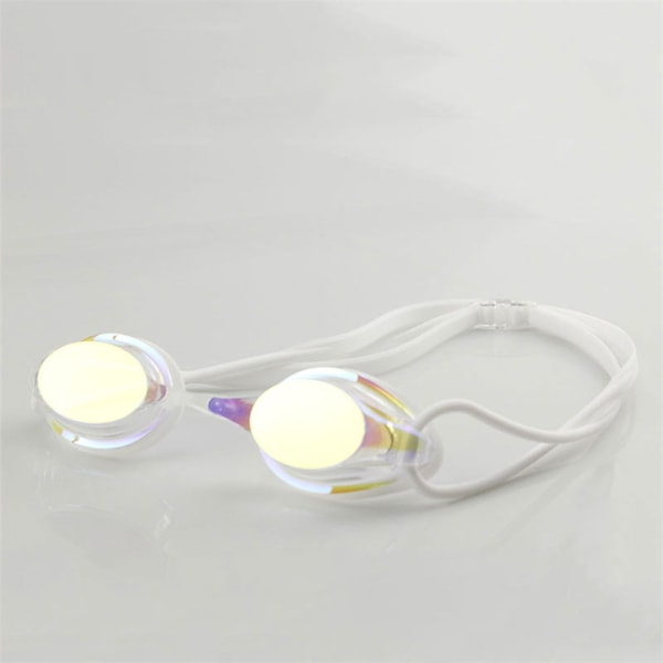 Svømmebriller Plating Anti-Fog Vanntett Silica Gel Goggles White