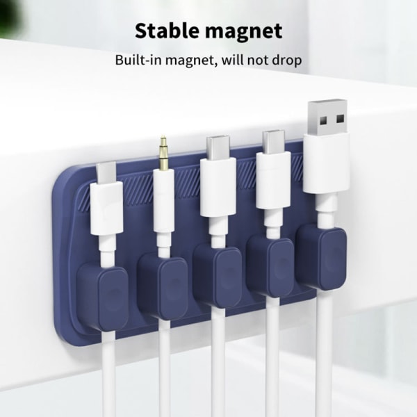 Magnetisk skrivebordsorganiseringskabelclips black