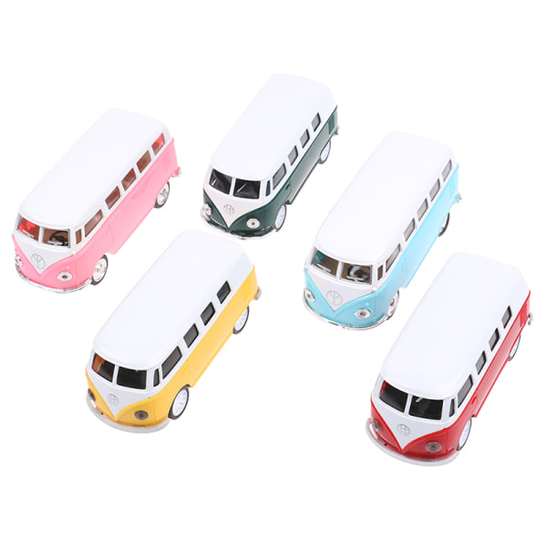 Bus Alloy Diecasts Toy Pull Back Bilmodeller for barn Light blue
