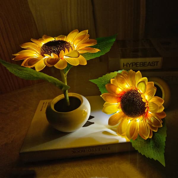 LED Solros konstgjorda nattljus Sovrum Sovsal Bord La 25cm