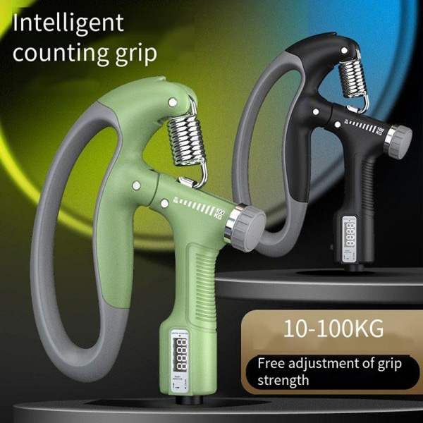 100 kg Justerbar Heavy Grip Fitness elektronisk tæller Green