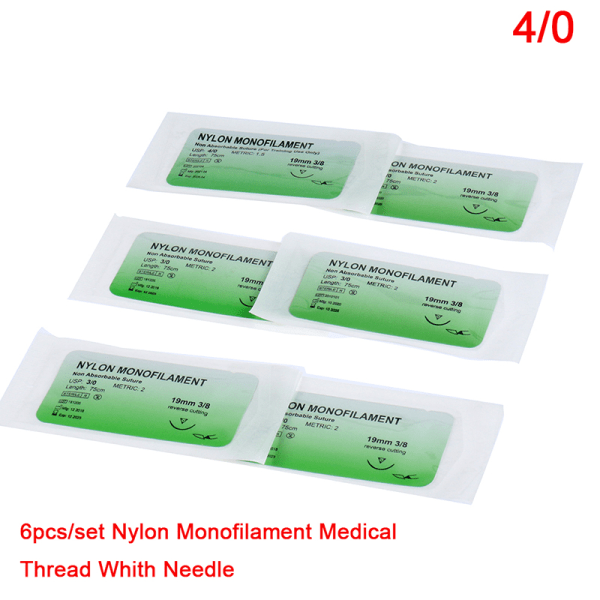 6st 2/0 3/0 4/0 Suturnylon Nylon Suturtrådverktyg N3
