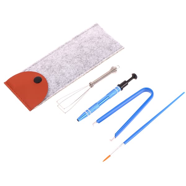 1Set Tangentbordsrengöringsverktyg Keycap Puller Stem Lube Borste blue-4PCS