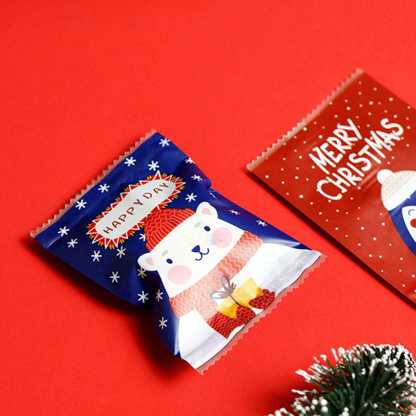 100 stk Santa Cookie Hot Seal poser til Candy Biscuit Emballage transparent
