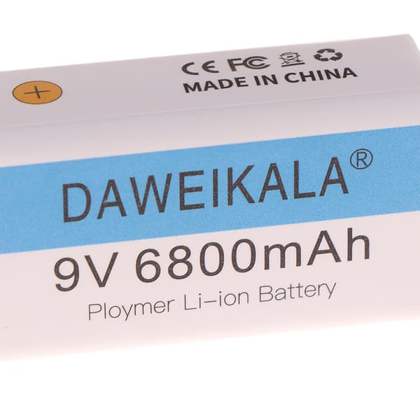 9V 6800mAh Li-ion Oppladbart Batteri Med USB Ladekabel For one size