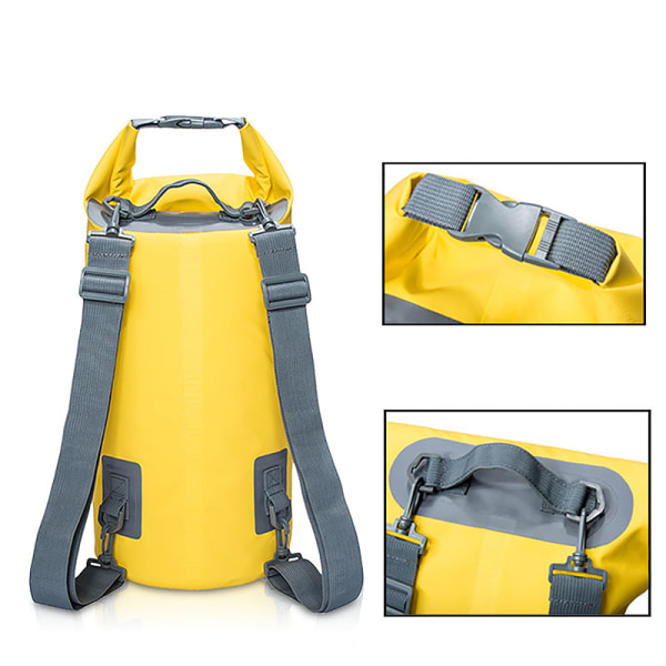 Vanntett Bag Tørr Bag Ryggsekk for Båt Rafting Fiske black 20L