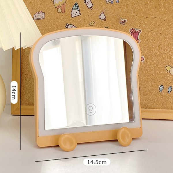 1 STK LED Lys Sminkespeil Dagslys Vanity Mirror Brown