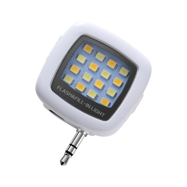 Selfie-blixt LED-lampa Bärbar Mobiltelefonfotograferingsfyllning White