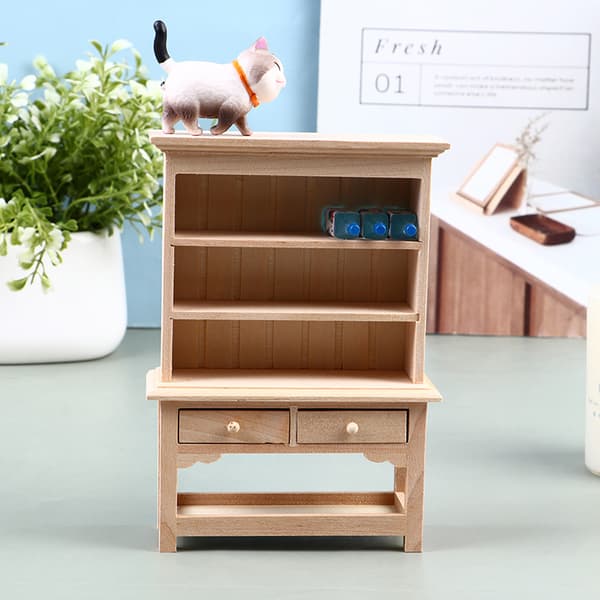 1:12 Dukkehus Miniature Bogreol Model Møbeltilbehør
