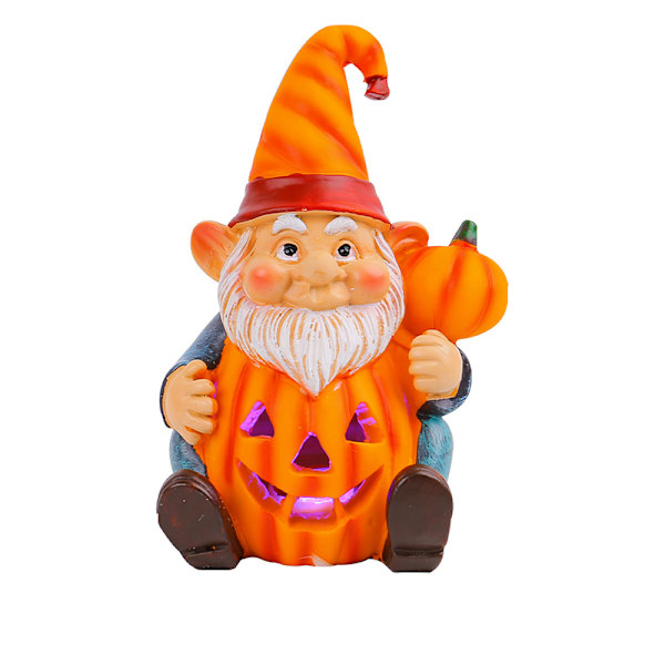 Halloween-kurpitsa, jossa vanha miesgobliini, valaiseva koriste Style1