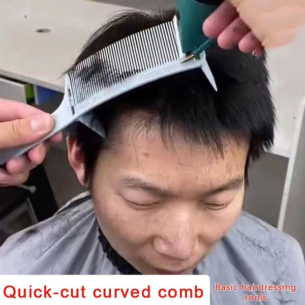 1PC Man Curved Positioning Comb Justerbar Professionell Barberare Black