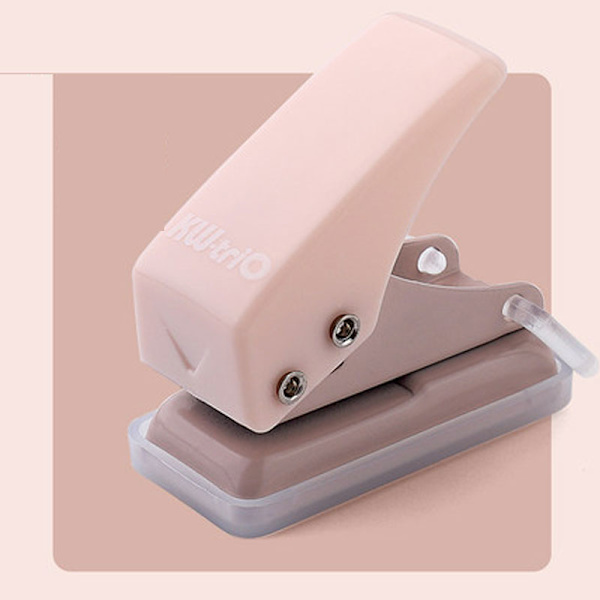 e Mini Single Hole Form Punch för Planner Disc Ring DIY Pink