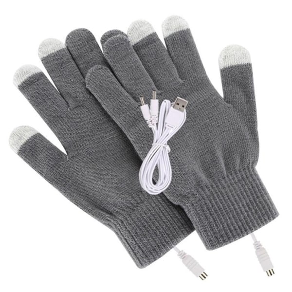 USB uppvärmda handskar varma konstant temperatur touch handskar Black