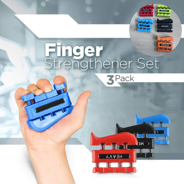 Bärbar handtränare Finger Strengthener Grip Training Tool Black