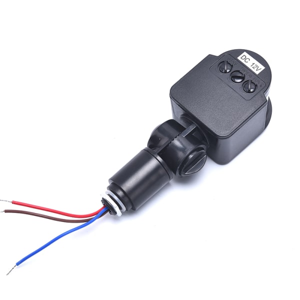 Bevegelsessensor DC12V Infrarød PIR bevegelsesdetektor lysbryter Black