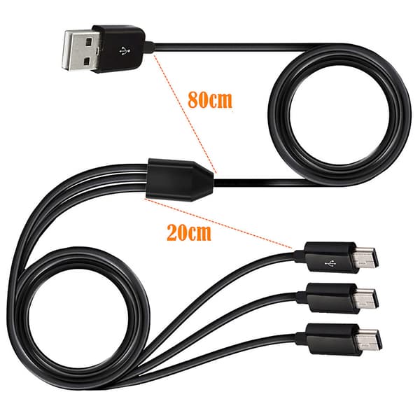 USB A Hann 1 til 3 USB 5Pin Mini Usb Datalader Y Splitter Cab