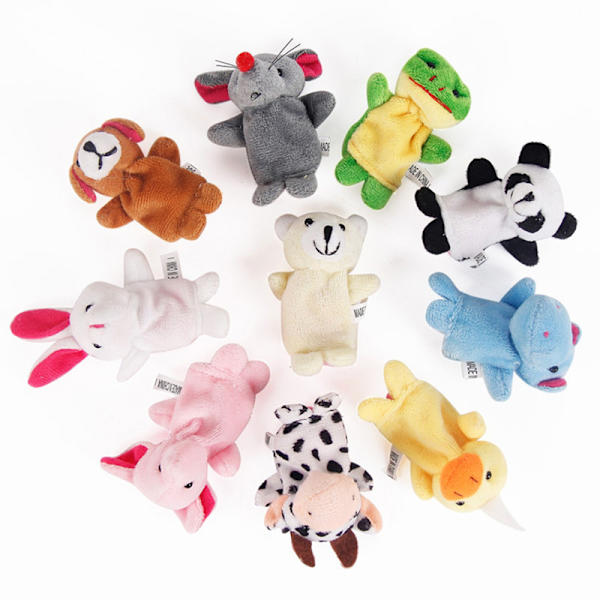 10 Stk Baby Plys Legetøj Tegnefilm Dyr Finger Dukke Dukke 10pcs
