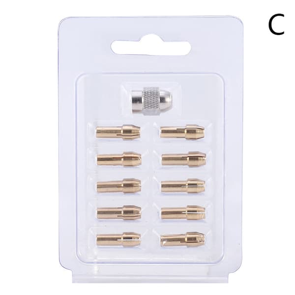 10/11 stk Mini borespenne chuck 0,5-3,2 mm diameter messing chucker gold +11pcs
