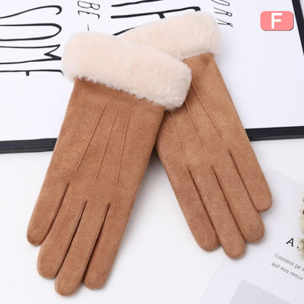 Modehandsker Efterår Vinter Furry Varm Fuldfinger F