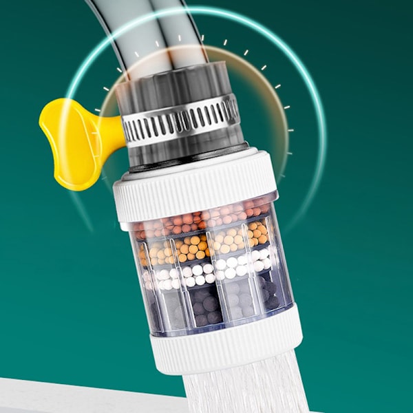 6-lags Universal køkkenhane-renser Vandhanefilter White
