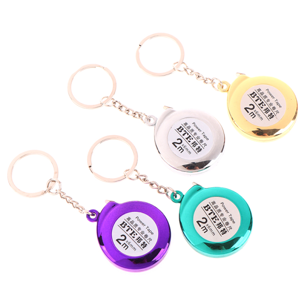 Mini-avainnipun mittanauha, 2 m, pieni teräsviiva Silver