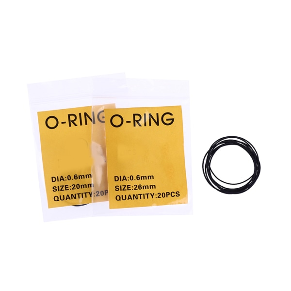 200 stk vandtæt ur O-ring gummi ur bagdæksel pakninger 0.6mm
