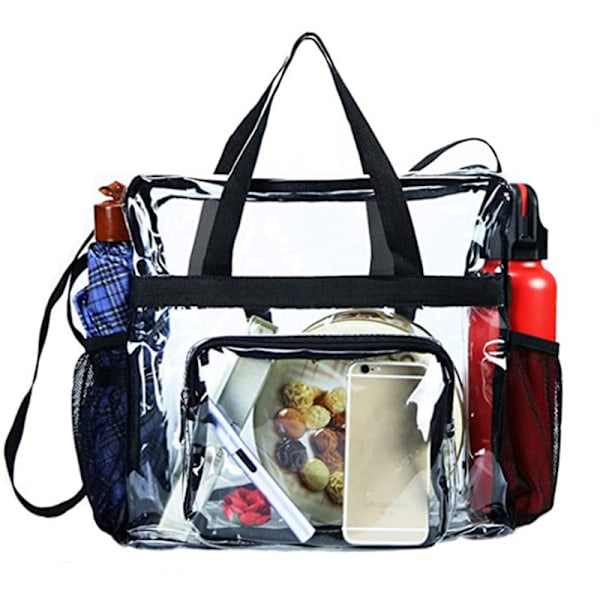 Bärbar transparent axelväska Tote Satchel Black