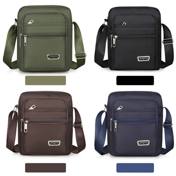 Axelväskor Resor Casual Förvaring Axelväska Messenger Bags Green 4 zippers