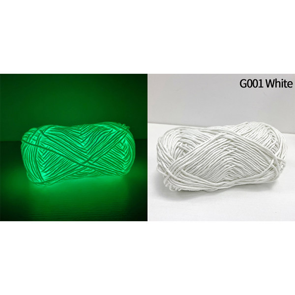 Functional Yarn Glow Polyester Luminous Chunky Yarn 2mm White