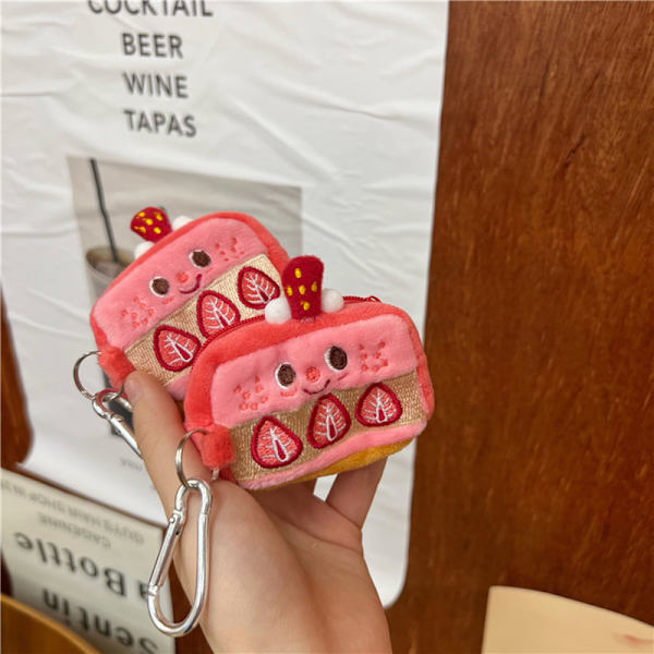 Strawberry Cake kuulokekotelo Case ja kolikkokukkaro Pink