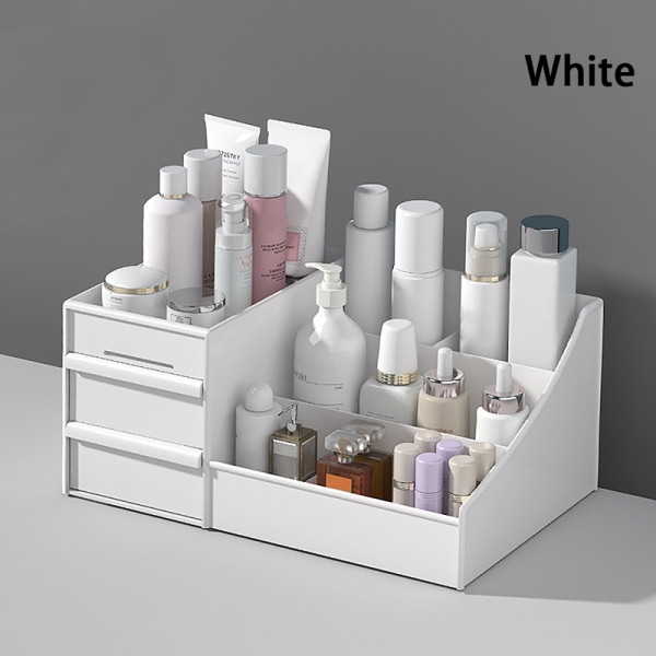 Kosmeettisen säilytyslaatikon meikkilaatikon organizer White