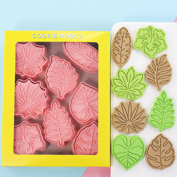 8 stk Blader Cookie Kjeksform Fondant kakeform