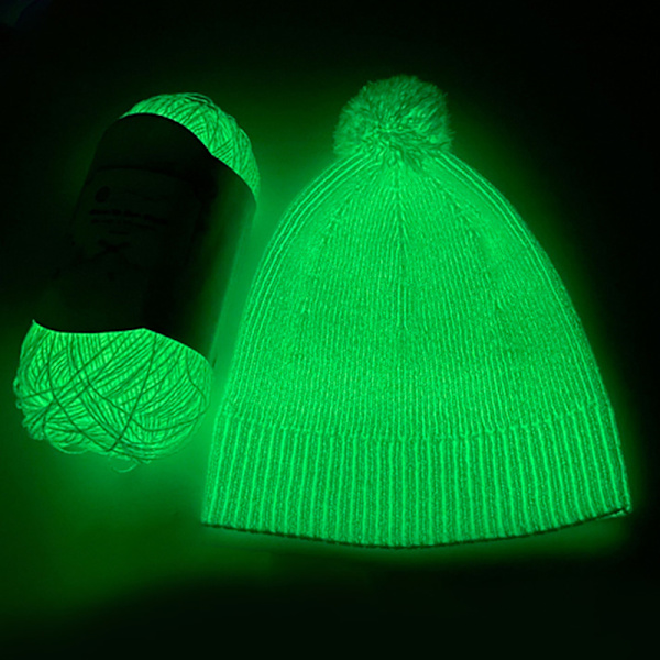 Functional Yarn Glow Polyester Luminous Chunky Yarn 2mm Med green