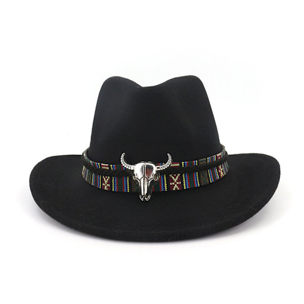 Cowboyhat Stetson Style Fedora Summer Bred Rim Cap Black