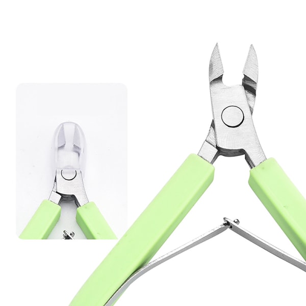 Rostfri icle Nipper Nail Art ter Clipper Manikyr ter Green