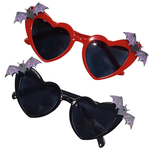 Bat Solbriller Spooky Gothic Halloween Dekoration Tilbehør Red