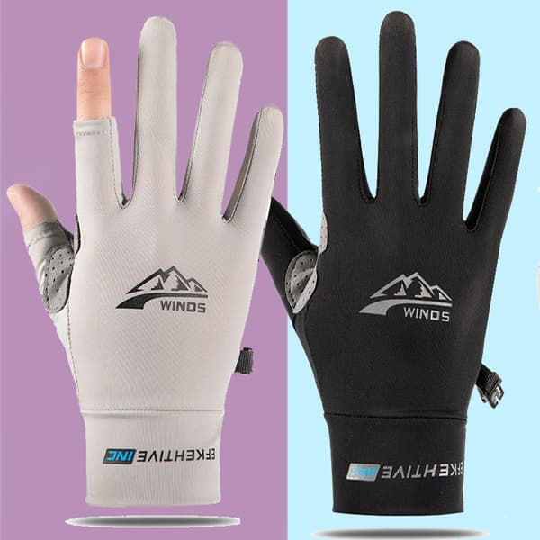 Sommarhandskar Is-silke Anti-ultraviolett Daggfinger Touch Handske Gray M
